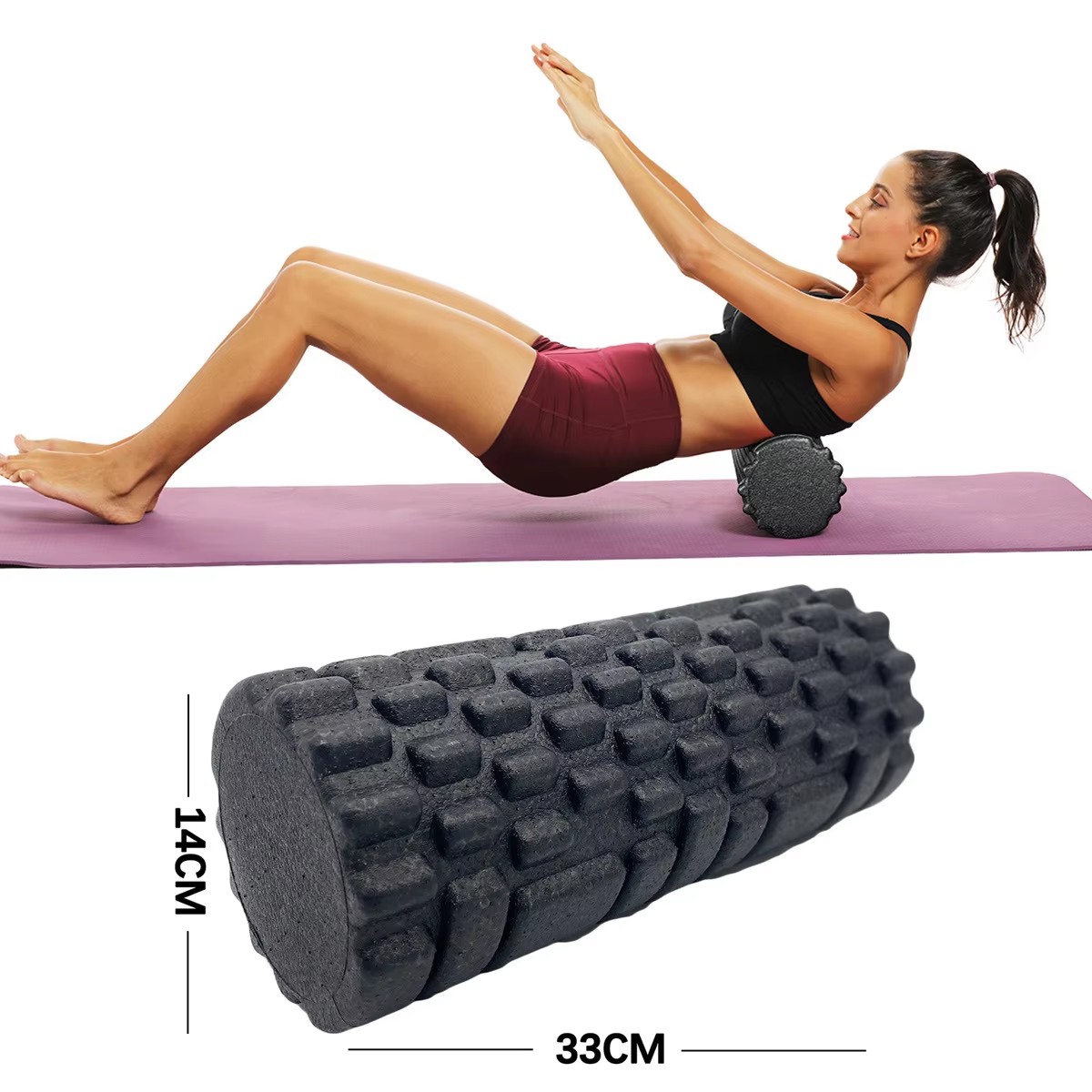 Pilates Yoga Exercises - 30/33cm Fitness köpük rulo Yoga masaj