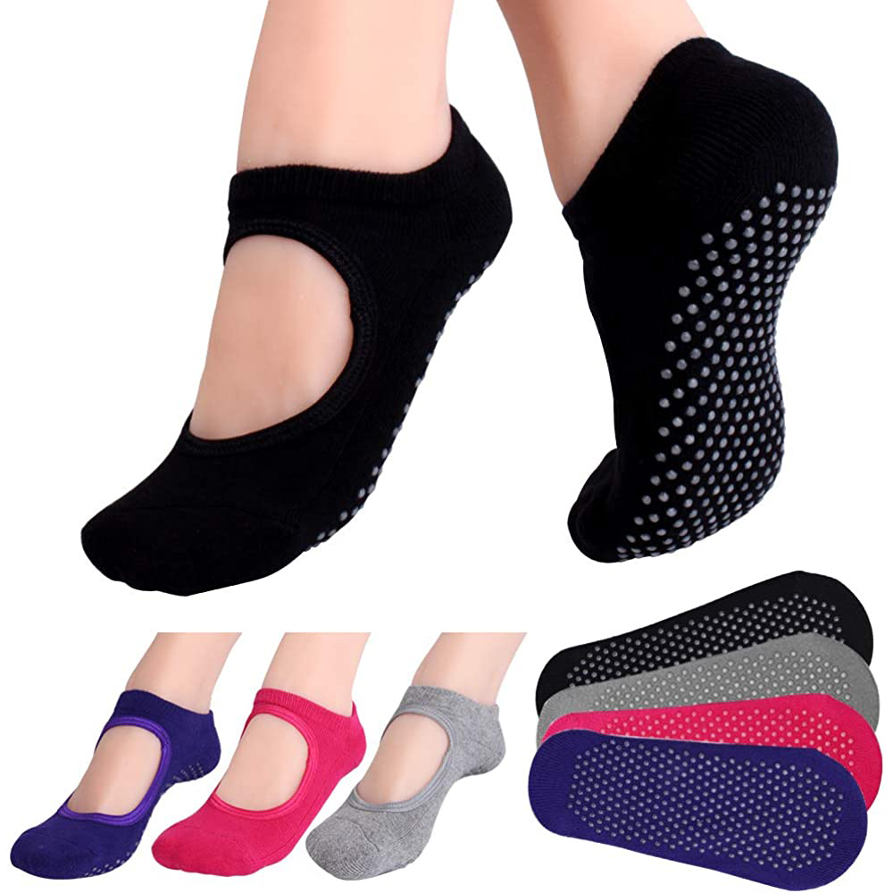 Pilates Yoga Sport - Backless kaymaz Fitness Pilates Çorap Pamuk
