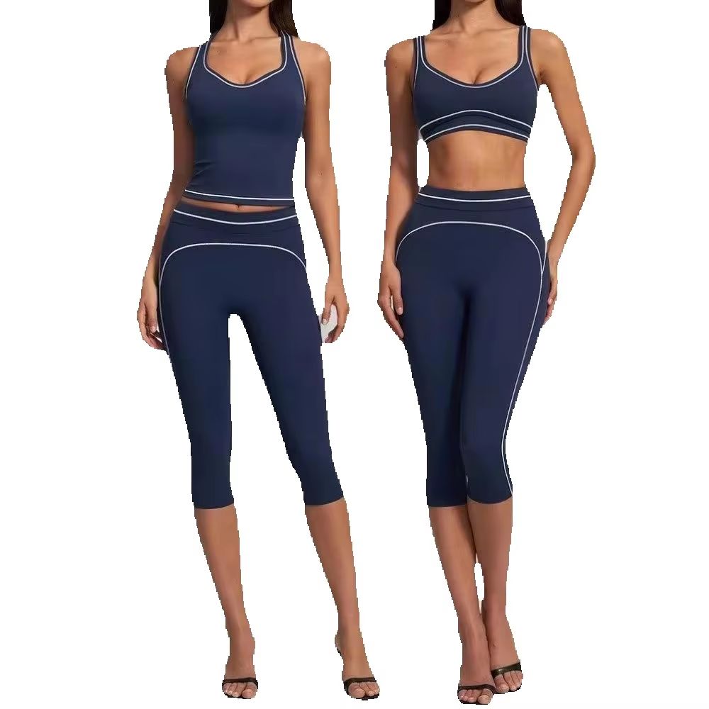 Pilates Yoga Class - Kadınlar Kontrast Dikişli Racerback 2 Parça