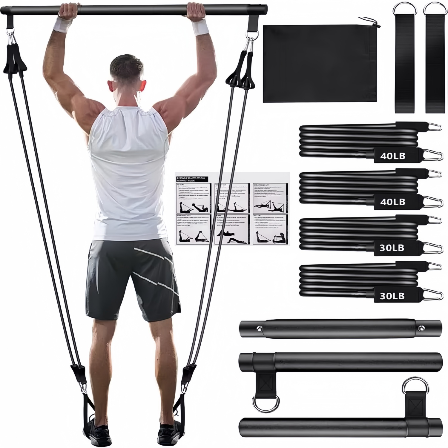 Pilates Yoga Tone - Taşınabilir Yoga Pilates Bar Sopa Direnç