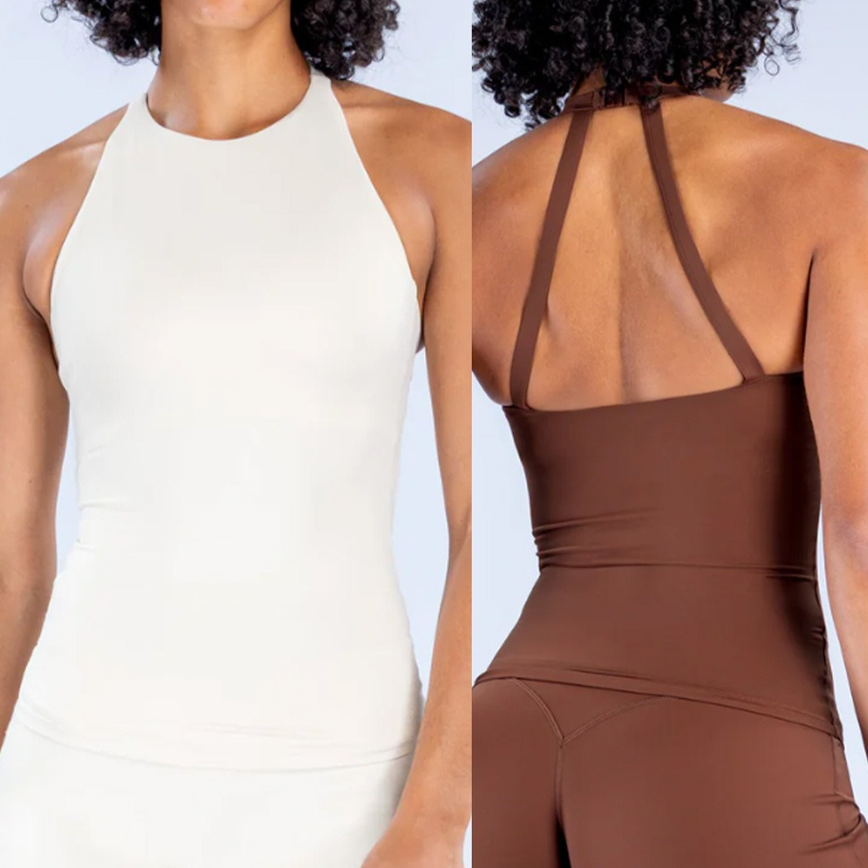 Pilates Yoga Jacket - Kadınlar İçin Halter Tank Top, Dahili