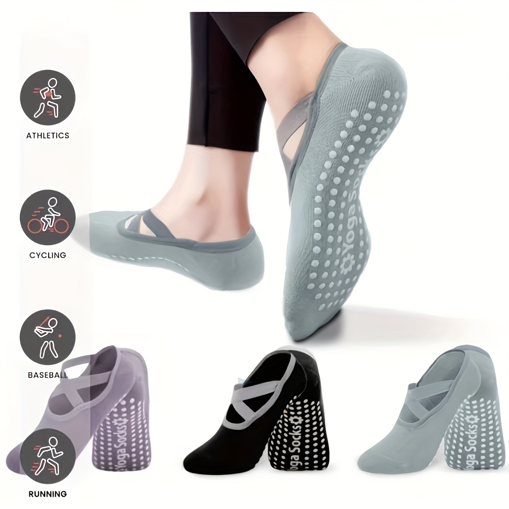 Pilates Yoga Class - 3 Çift Çok Renkli Yoga Çorabı,